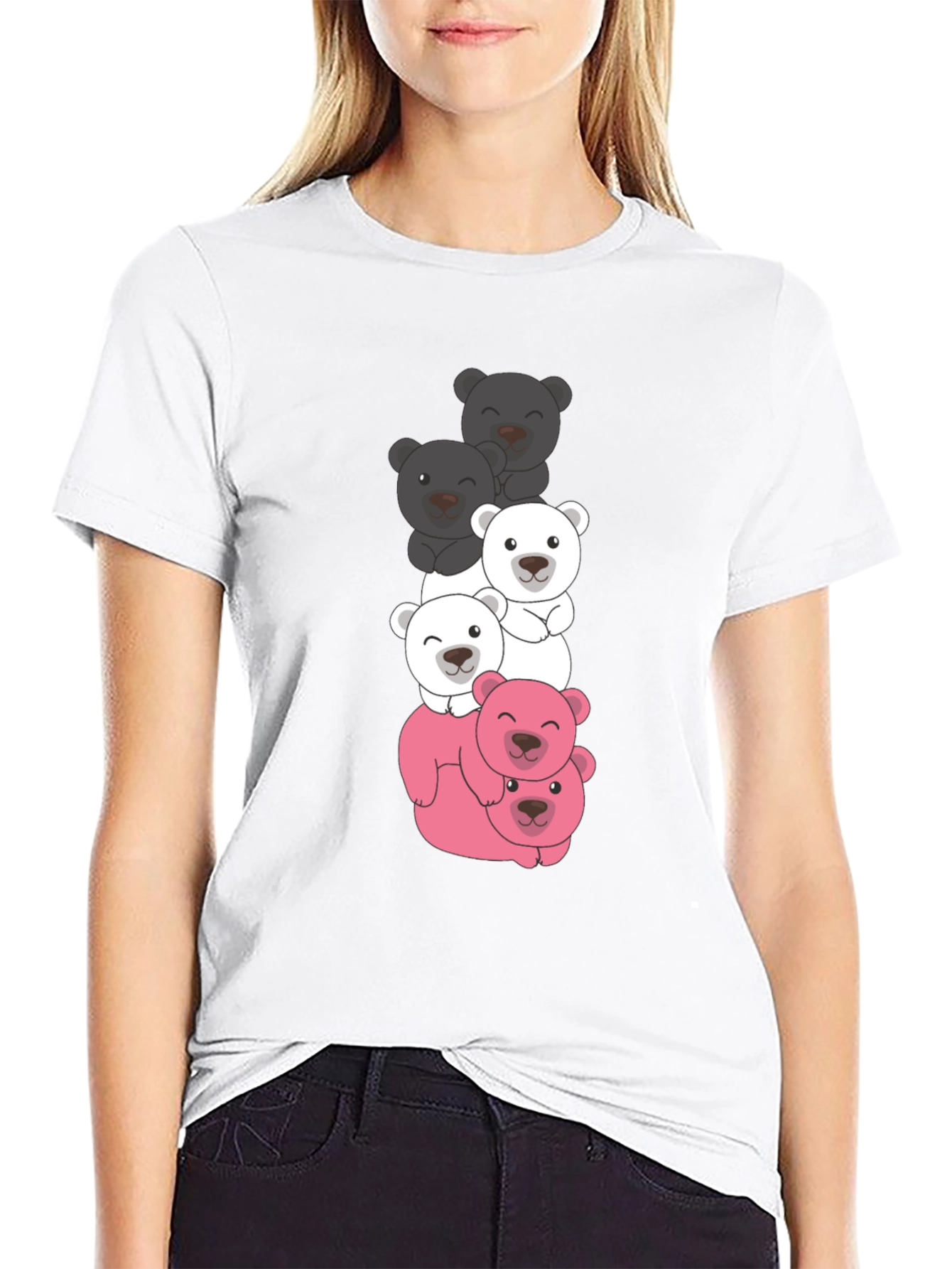 Stacked Bear T-Shirt - Cute & Fun Design