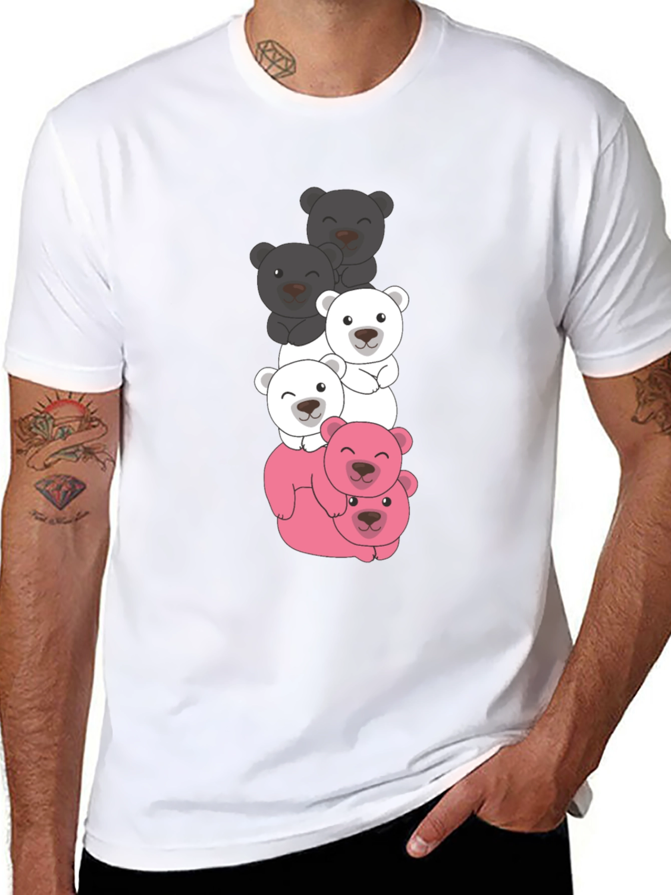 Stacked Bear T-Shirt - Cute & Fun Design
