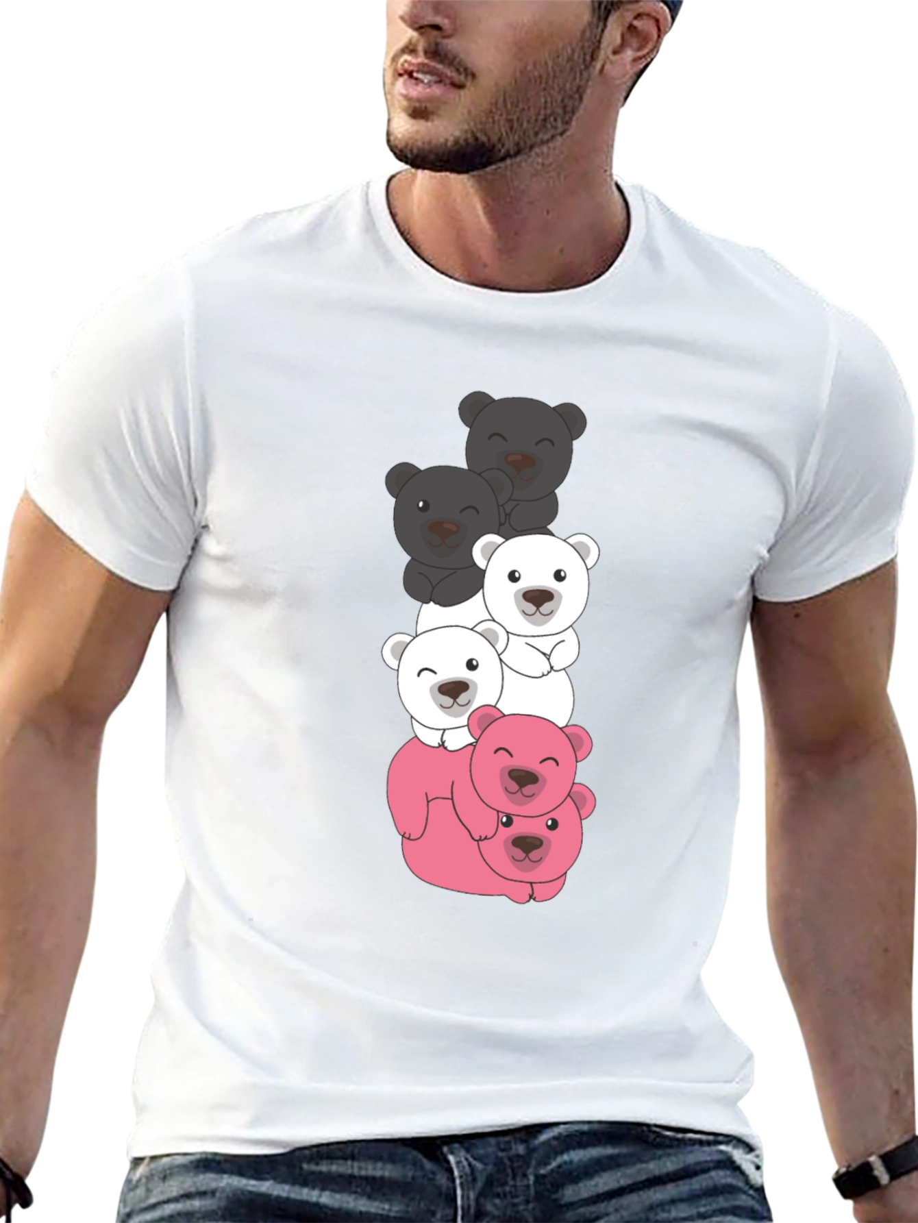 Stacked Bear T-Shirt - Cute & Fun Design