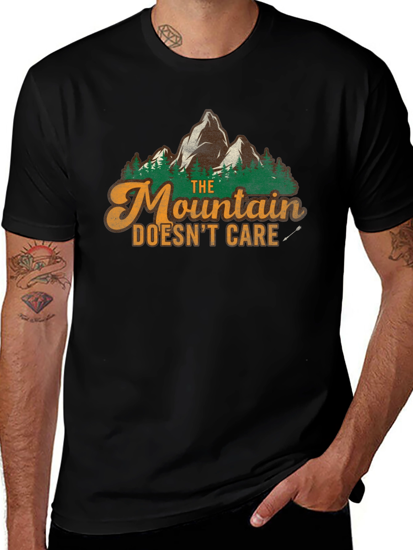 The Mountain Doesnt Care Graphic Tee