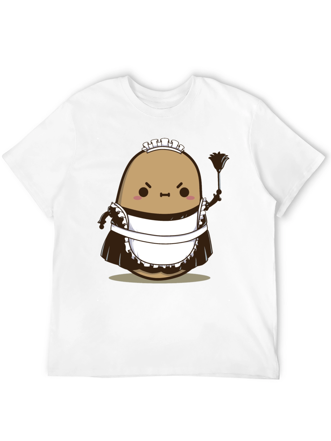 Funny Angry Potato Maid T-Shirt - Unisex Black Tee