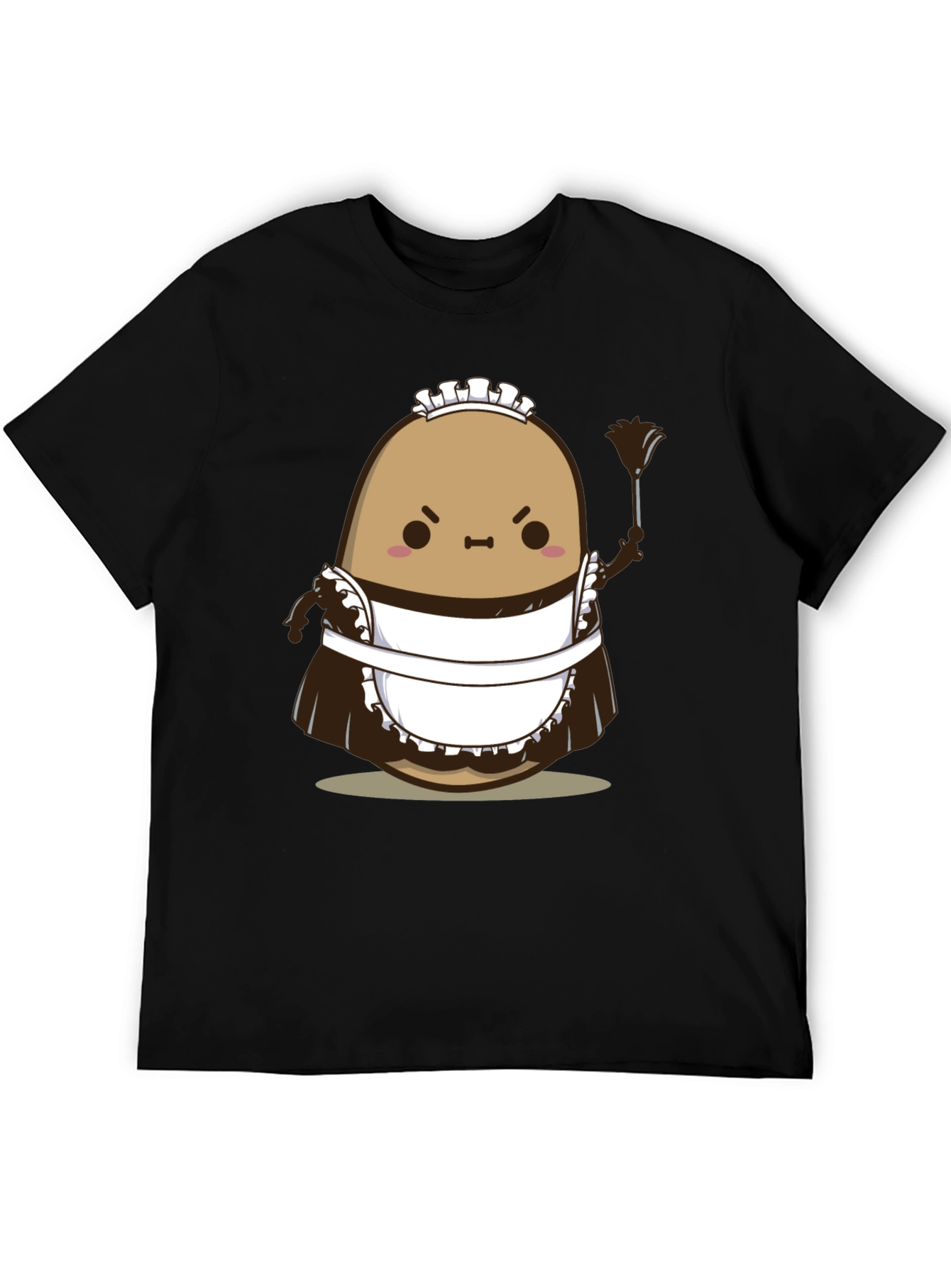 Funny Angry Potato Maid T-Shirt - Unisex Black Tee