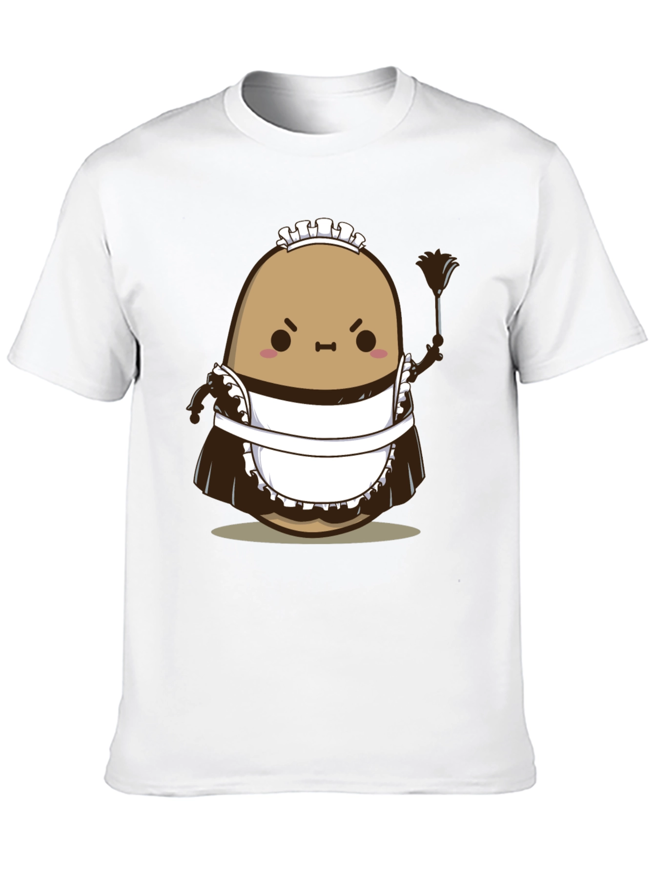Funny Angry Potato Maid T-Shirt - Unisex Black Tee