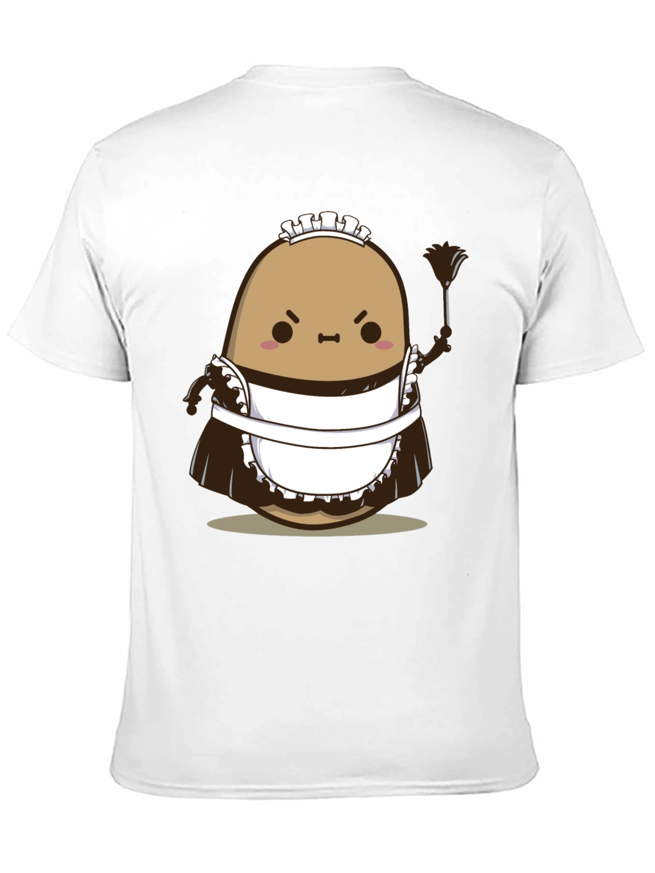 Funny Angry Potato Maid T-Shirt - Unisex Black Tee