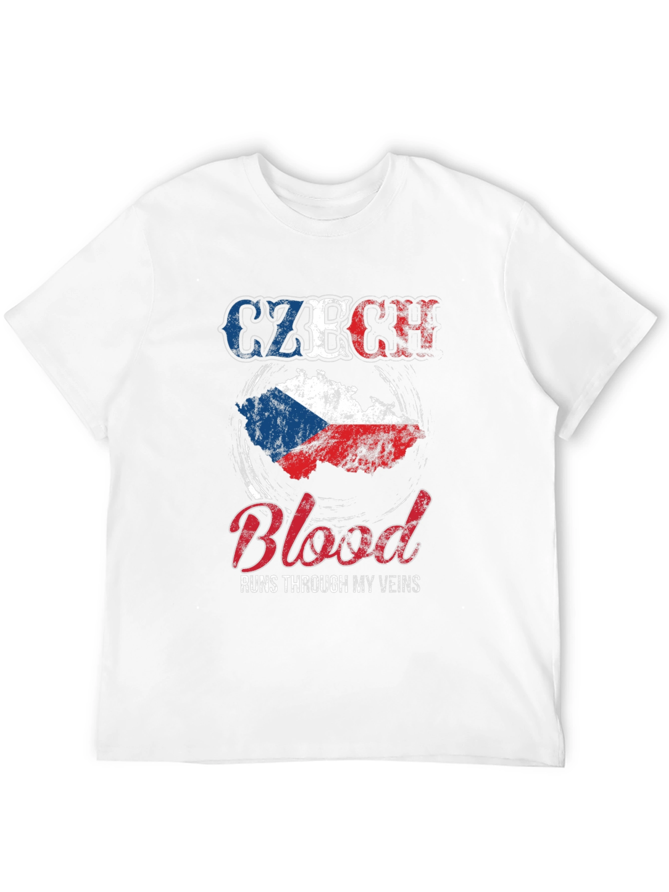 Czech Republic Flag Blood Runs Through My Veins T-Shirt