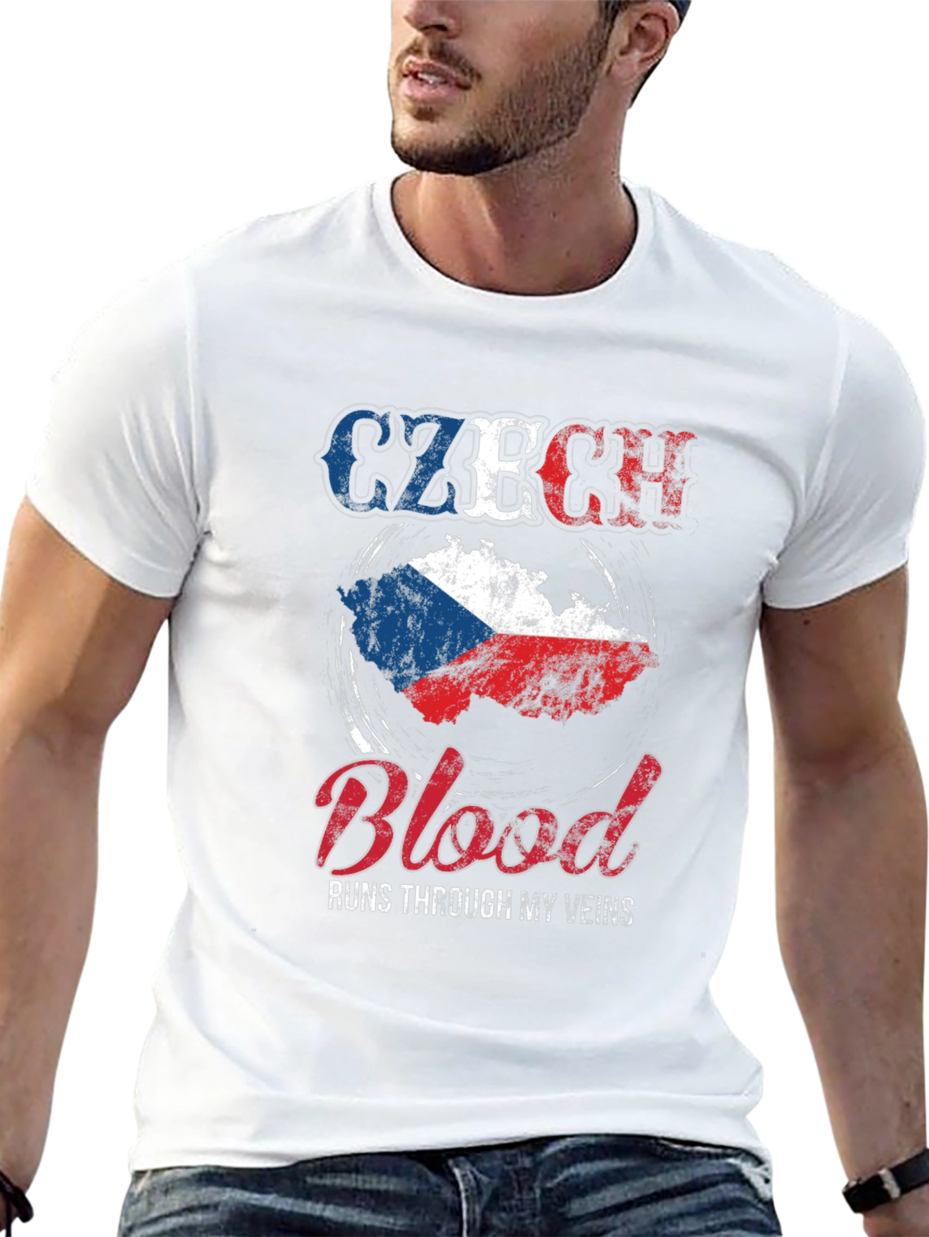 Czech Republic Flag Blood Runs Through My Veins T-Shirt