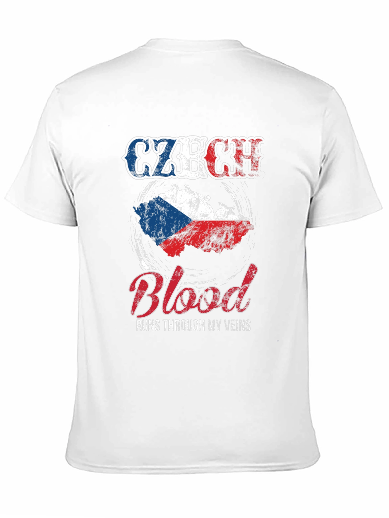 Czech Republic Flag Blood Runs Through My Veins T-Shirt