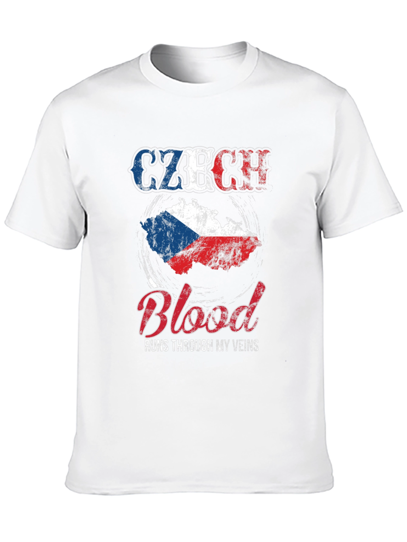 Czech Republic Flag Blood Runs Through My Veins T-Shirt