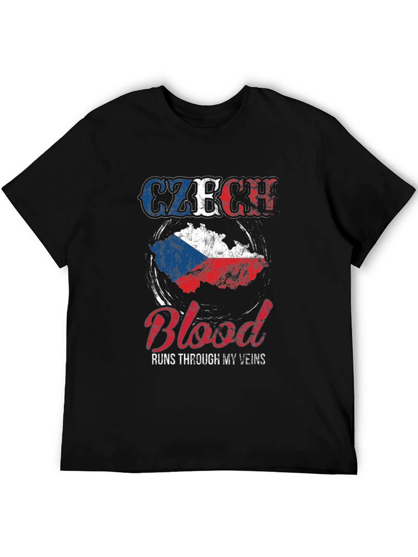 Czech Republic Flag Blood Runs Through My Veins T-Shirt