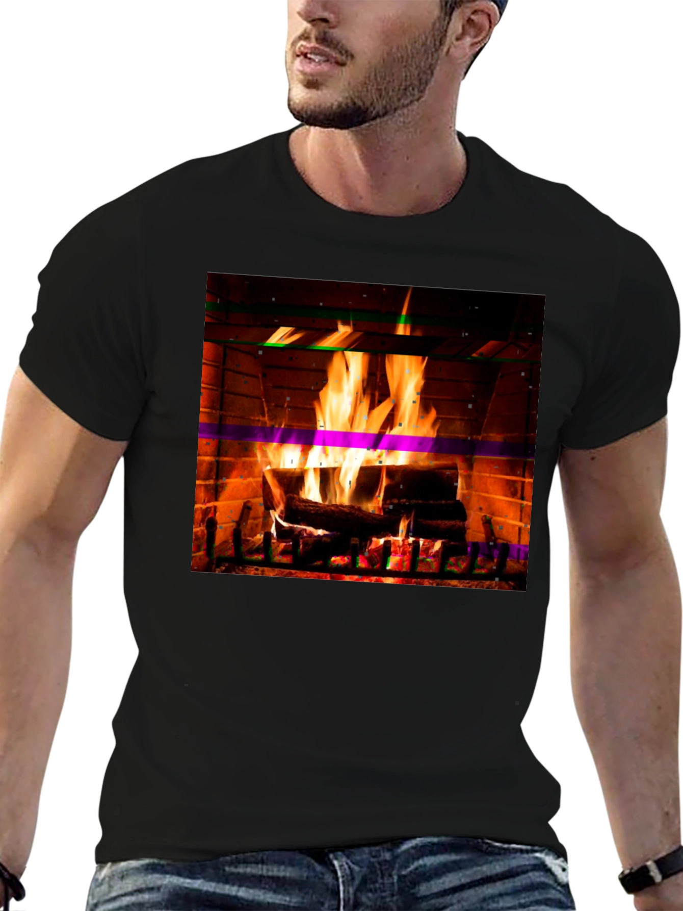 Cozy Fireplace Graphic T-Shirt