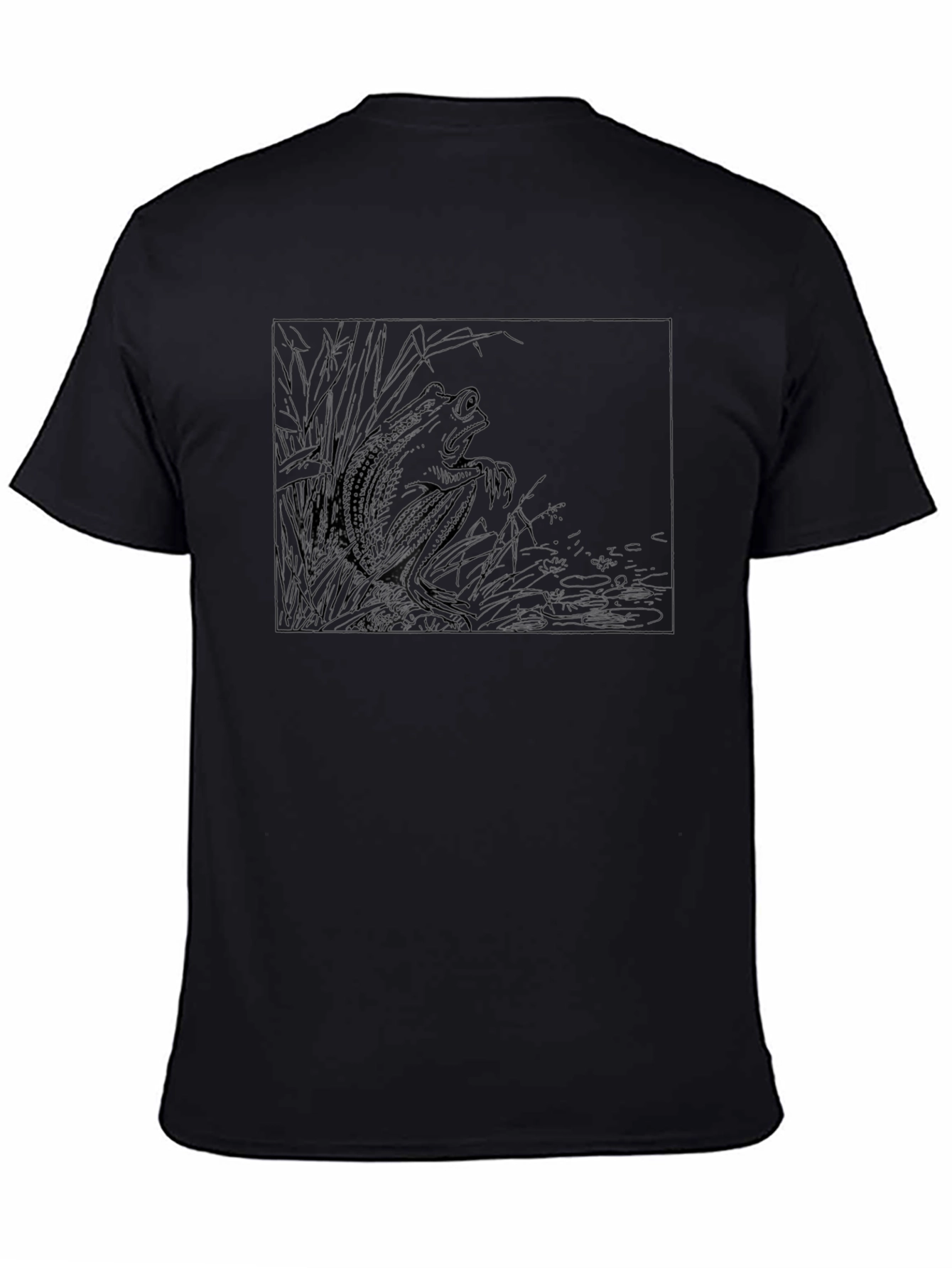 Mens Black Graphic T-Shirt - Alligator Design
