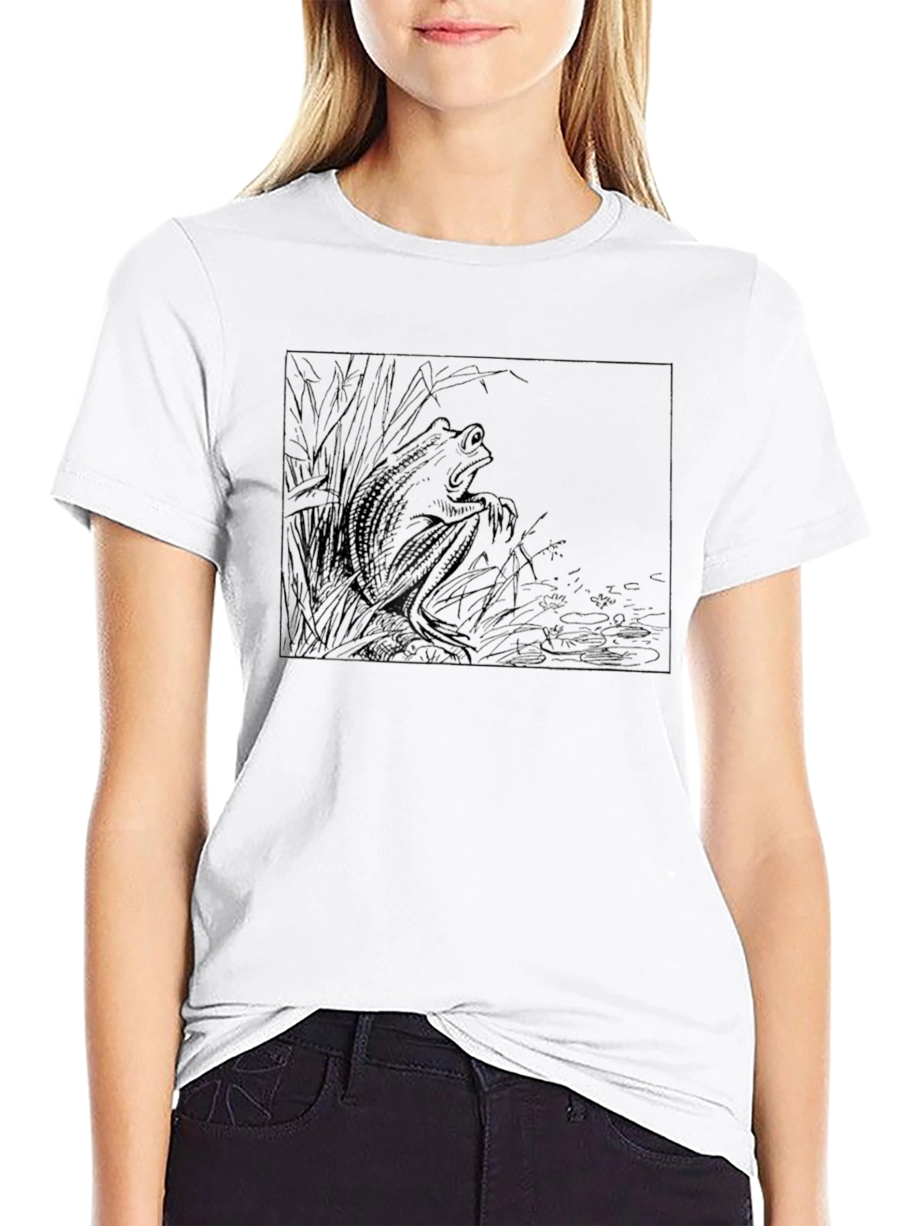 Mens Black Graphic T-Shirt - Alligator Design