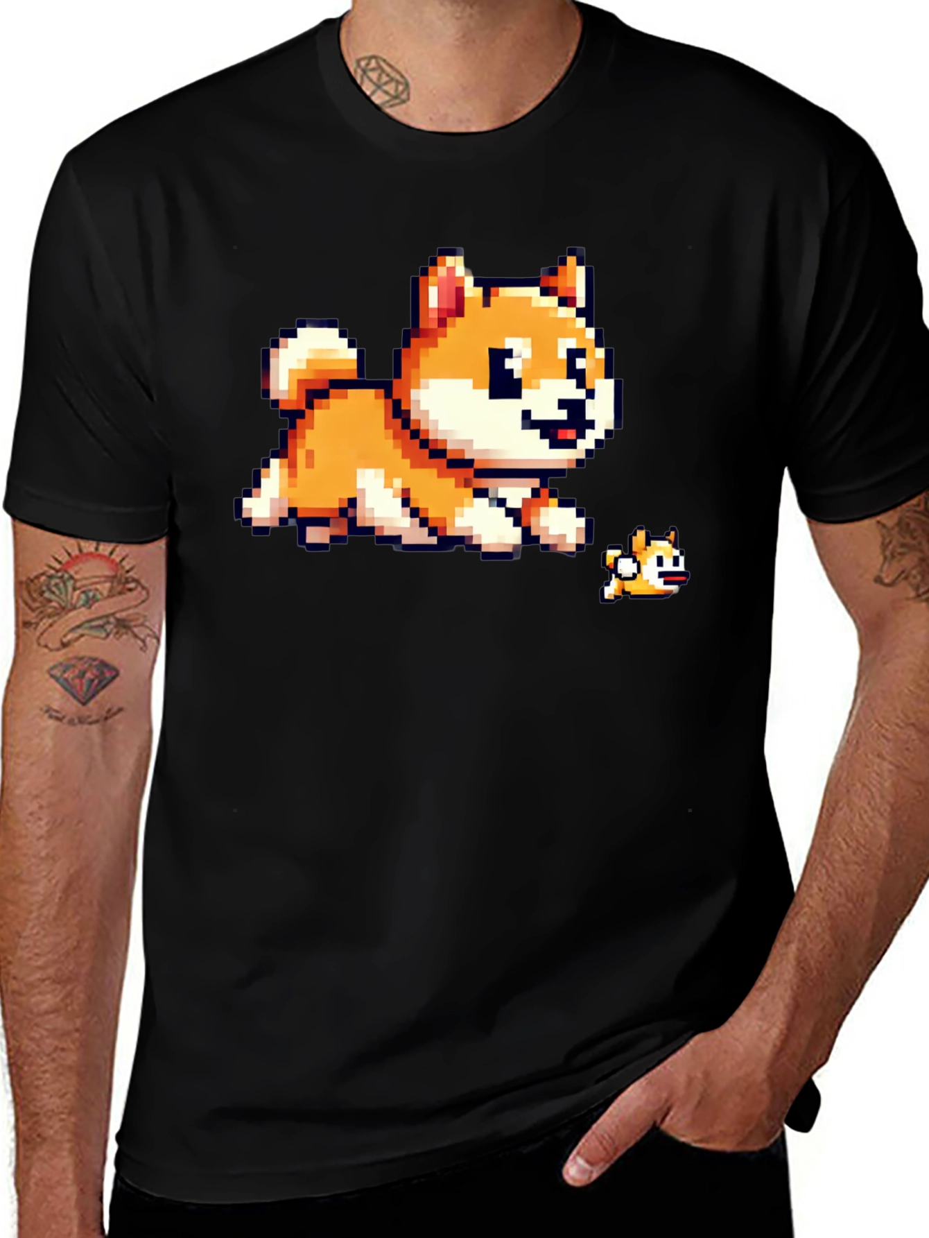 Pixel Dog T-Shirt - Shiba Inu