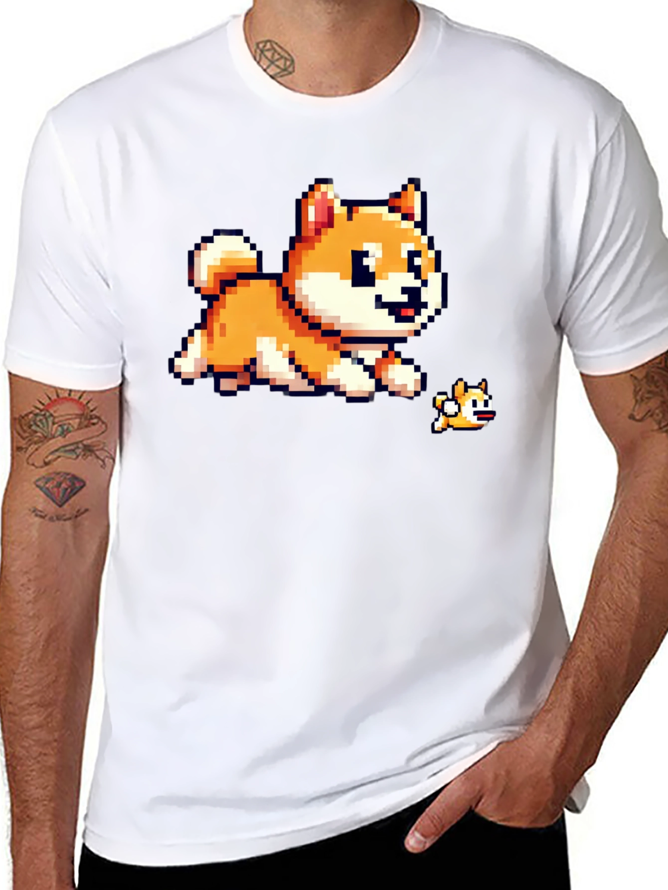 Pixel Dog T-Shirt - Shiba Inu