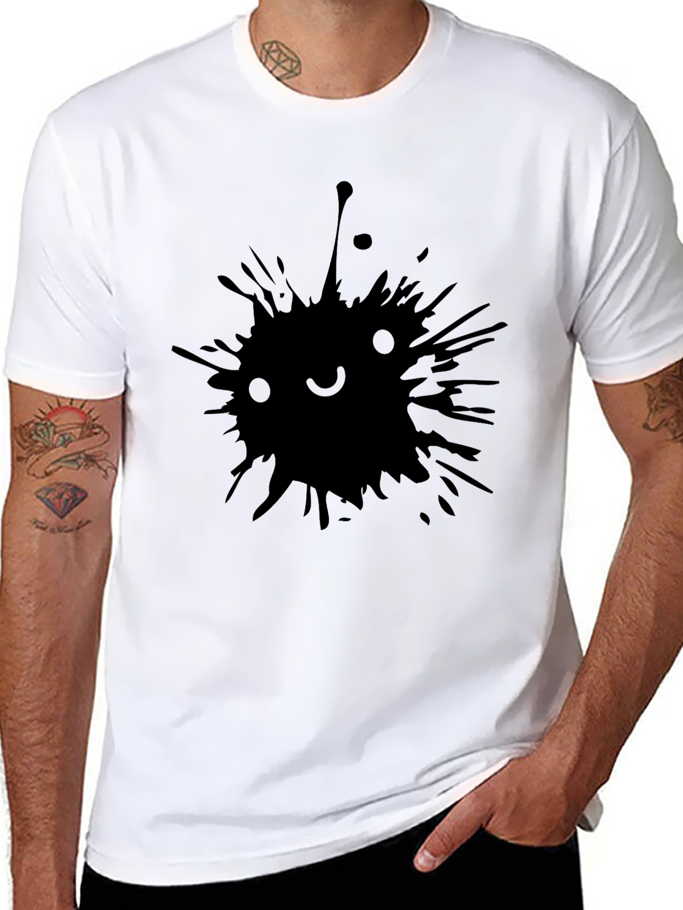 Abstract Ink Splatter Graphic Tee