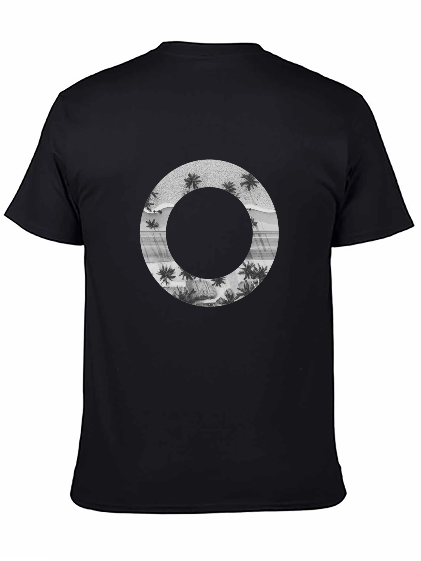 Tropical Circle Graphic Black T-Shirt