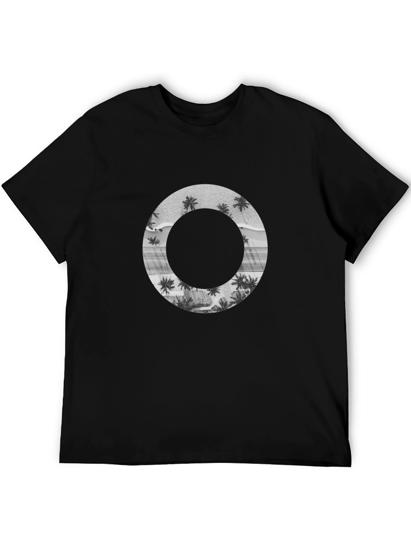 Tropical Circle Graphic Black T-Shirt