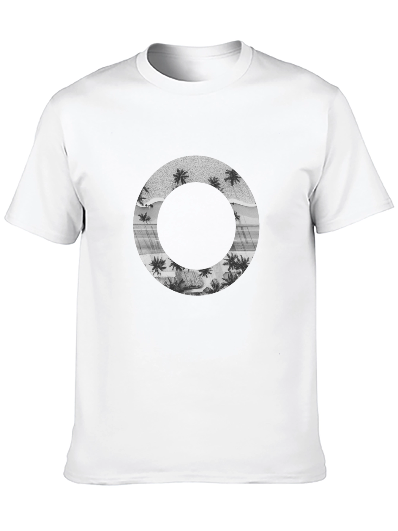 Tropical Circle Graphic Black T-Shirt