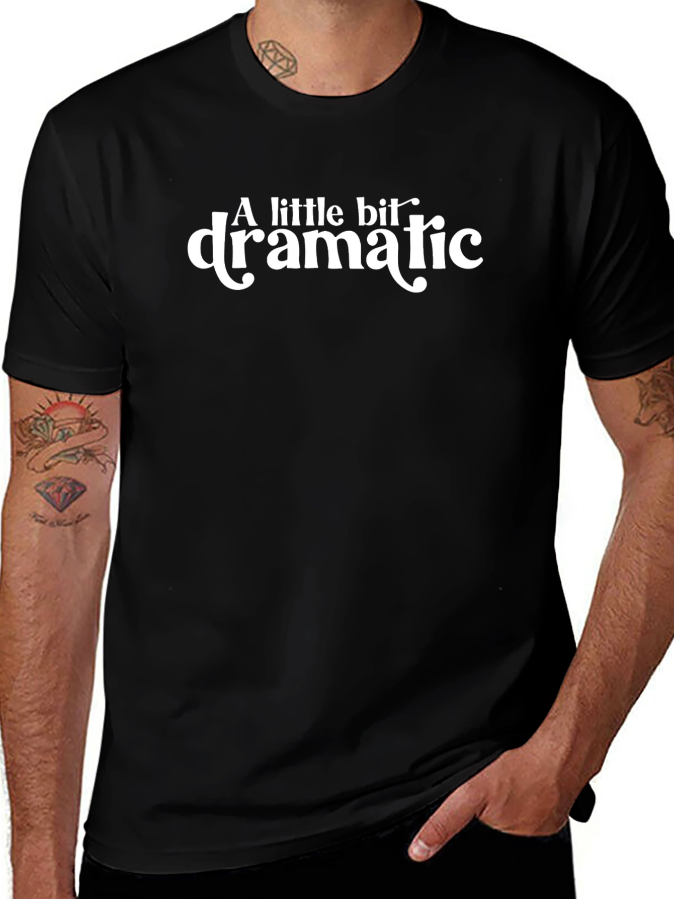 A Little Bit Dramatic Graphic Tee - Black
