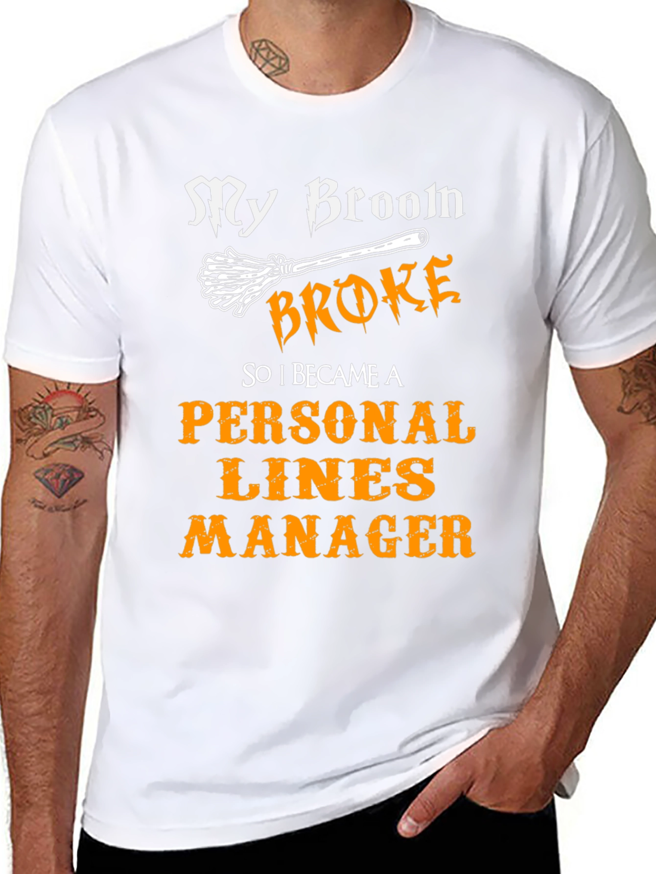 Broom Broke Personal Lines Manager Graphic T-Shirt