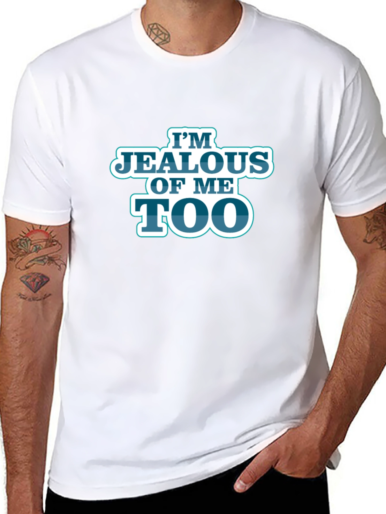 Im Jealous of Me Too Black Graphic T-Shirt