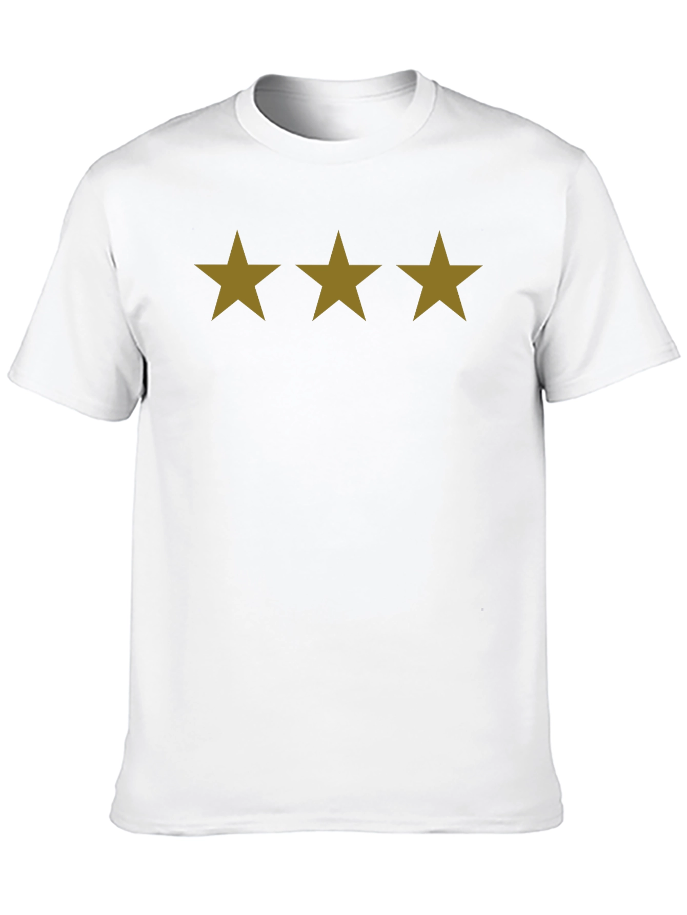 Three Star Black T-Shirt - Casual Cotton Tee