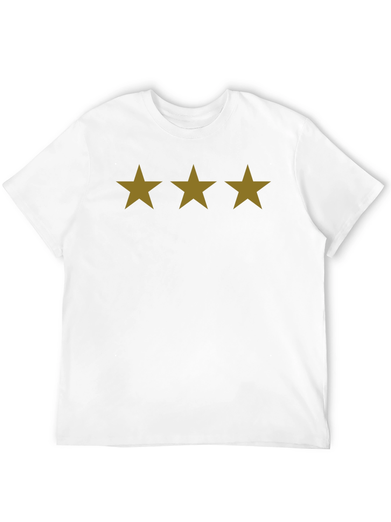 Three Star Black T-Shirt - Casual Cotton Tee