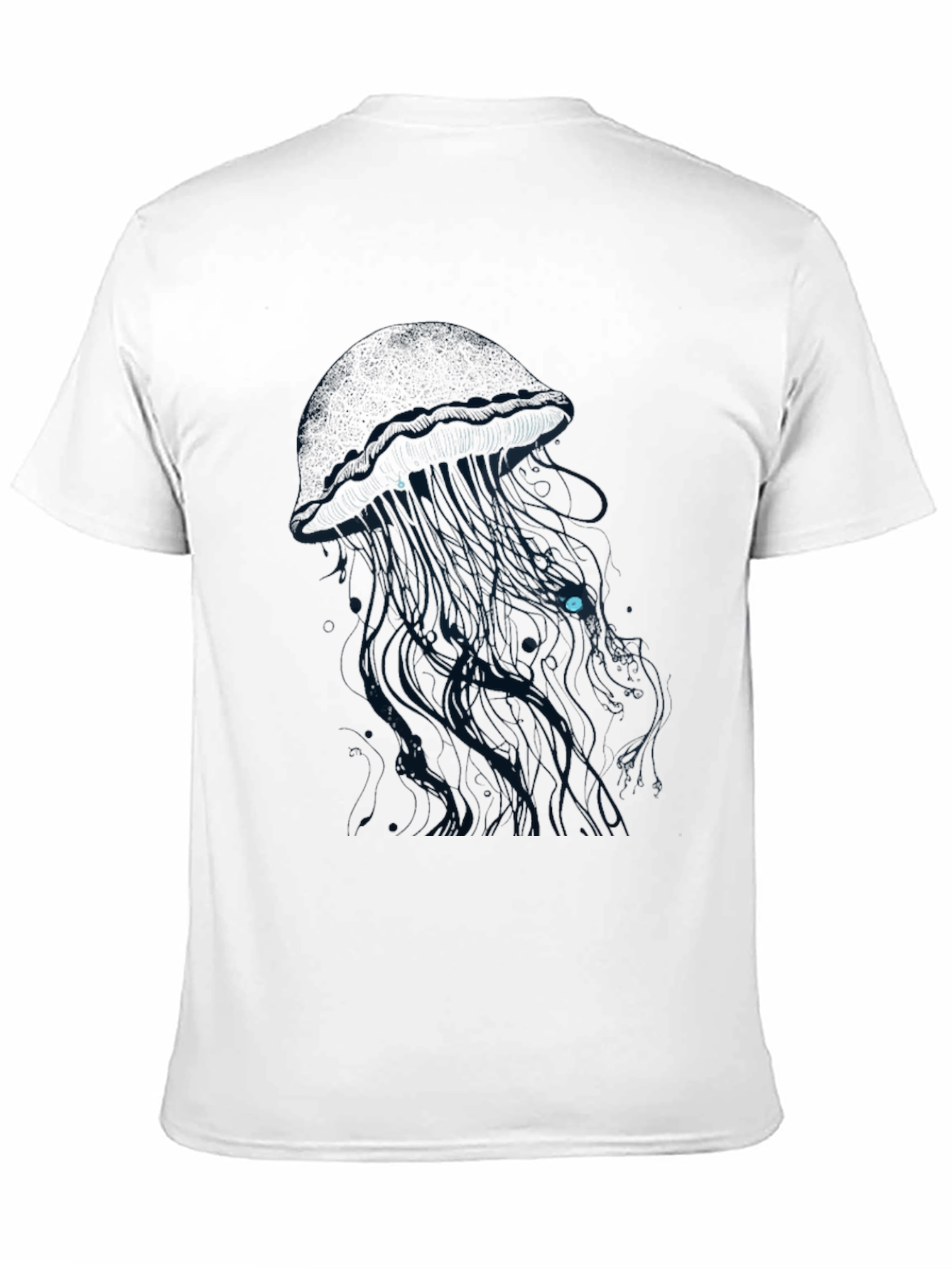 Mens Black T-Shirt with Jellyfish Graphic