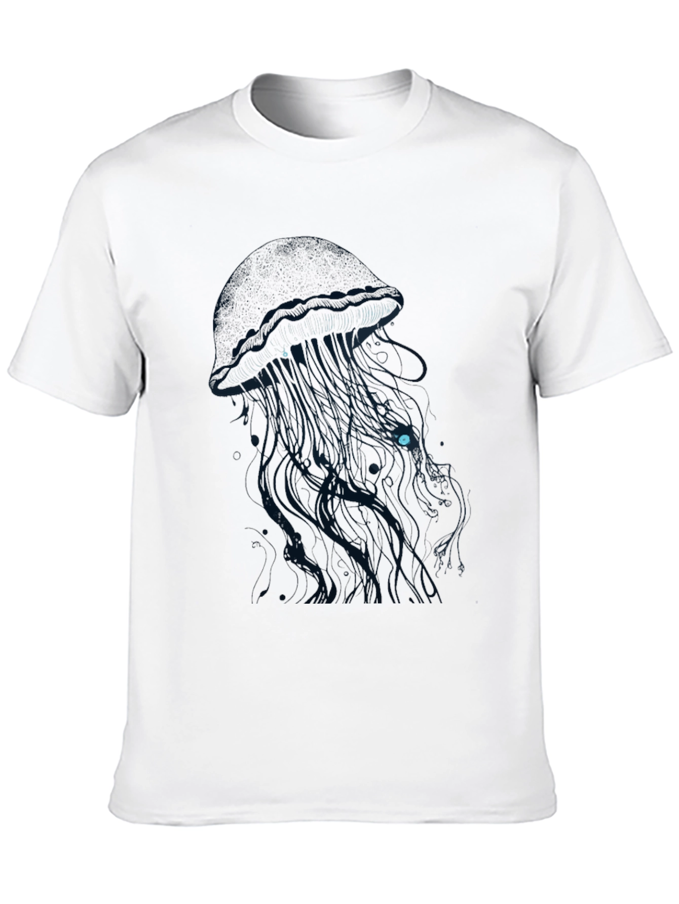 Mens Black T-Shirt with Jellyfish Graphic