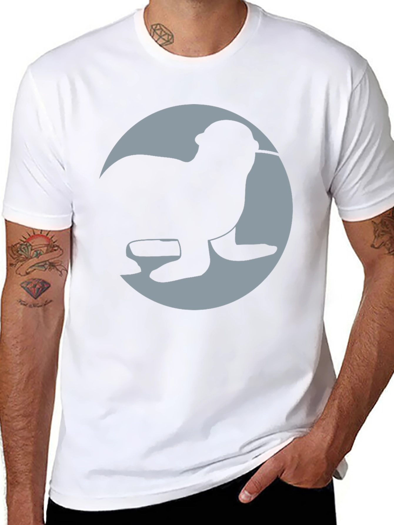 Seal Silhouette Graphic Tee - Black Casual Shirt