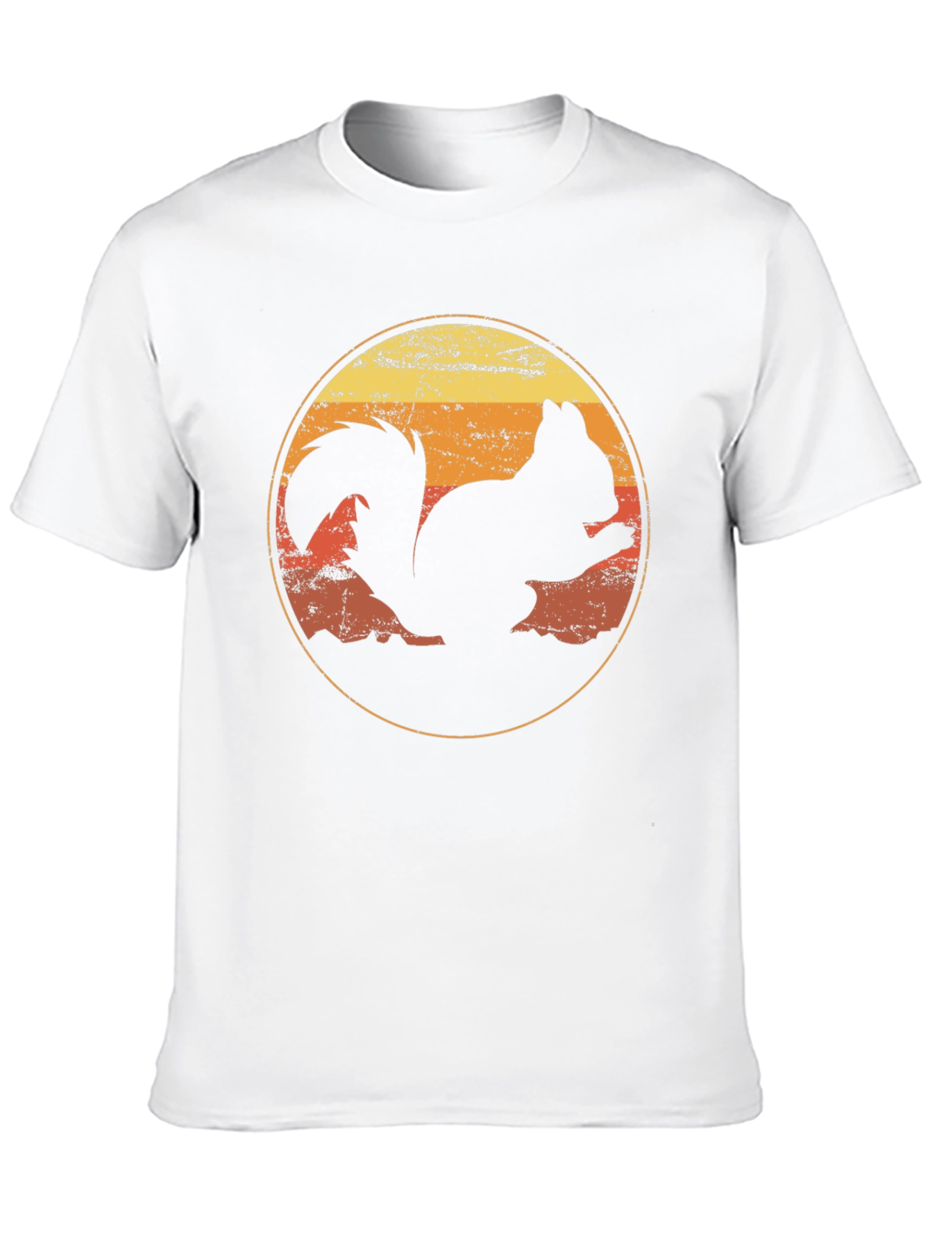 Retro Squirrel Graphic Tee - Classic Crew Neck T-Shirt