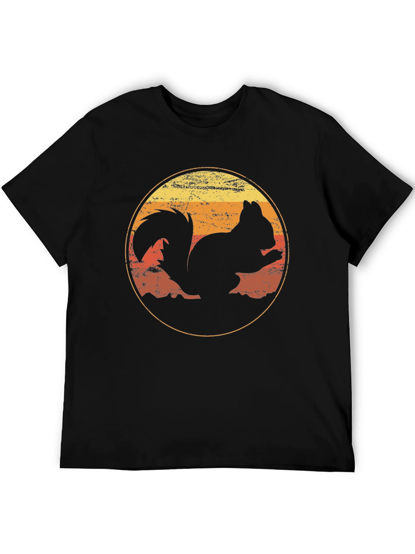 Retro Squirrel Graphic Tee - Classic Crew Neck T-Shirt