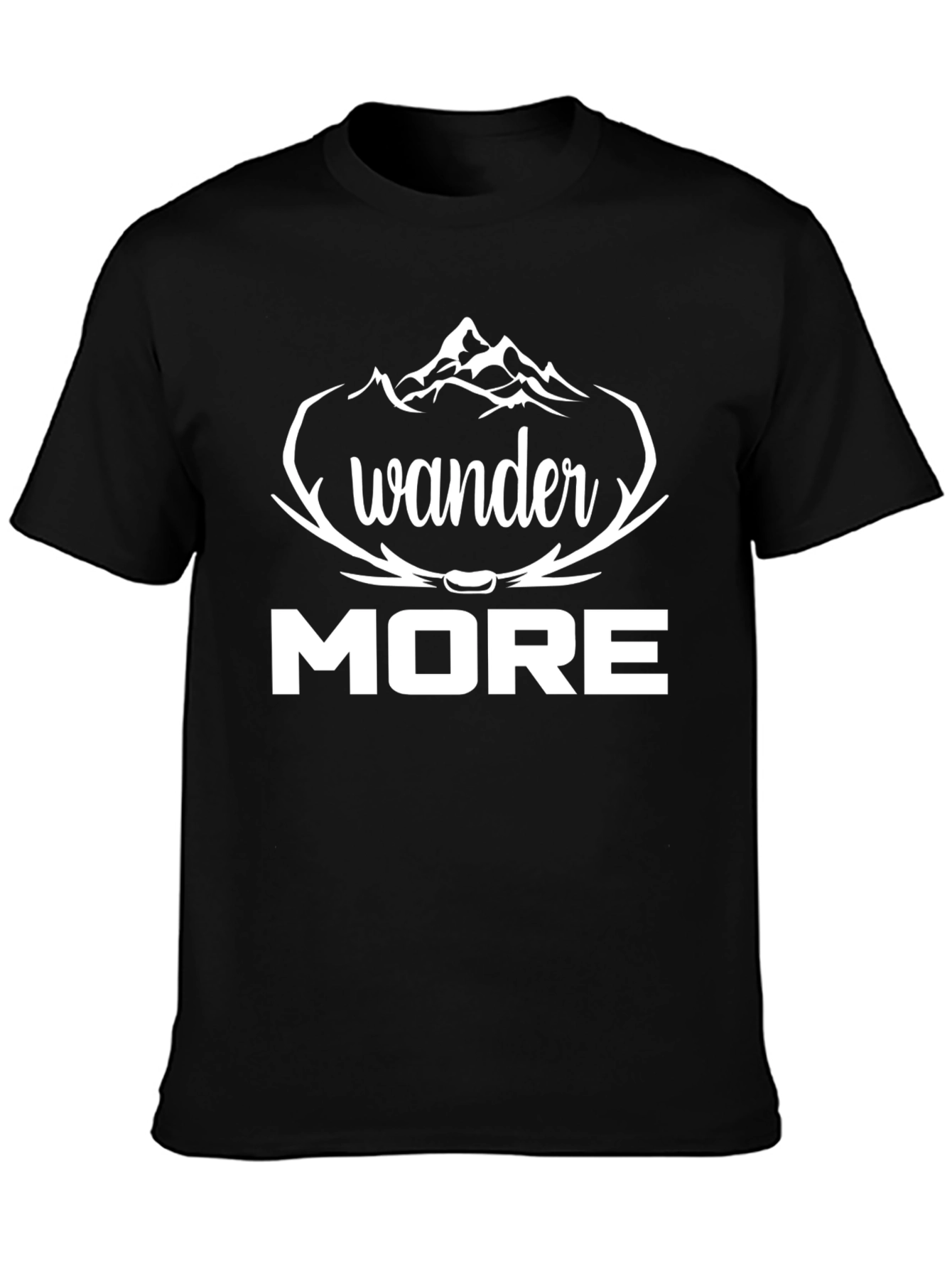 Wander More Graphic Tee - Black Cotton T-Shirt