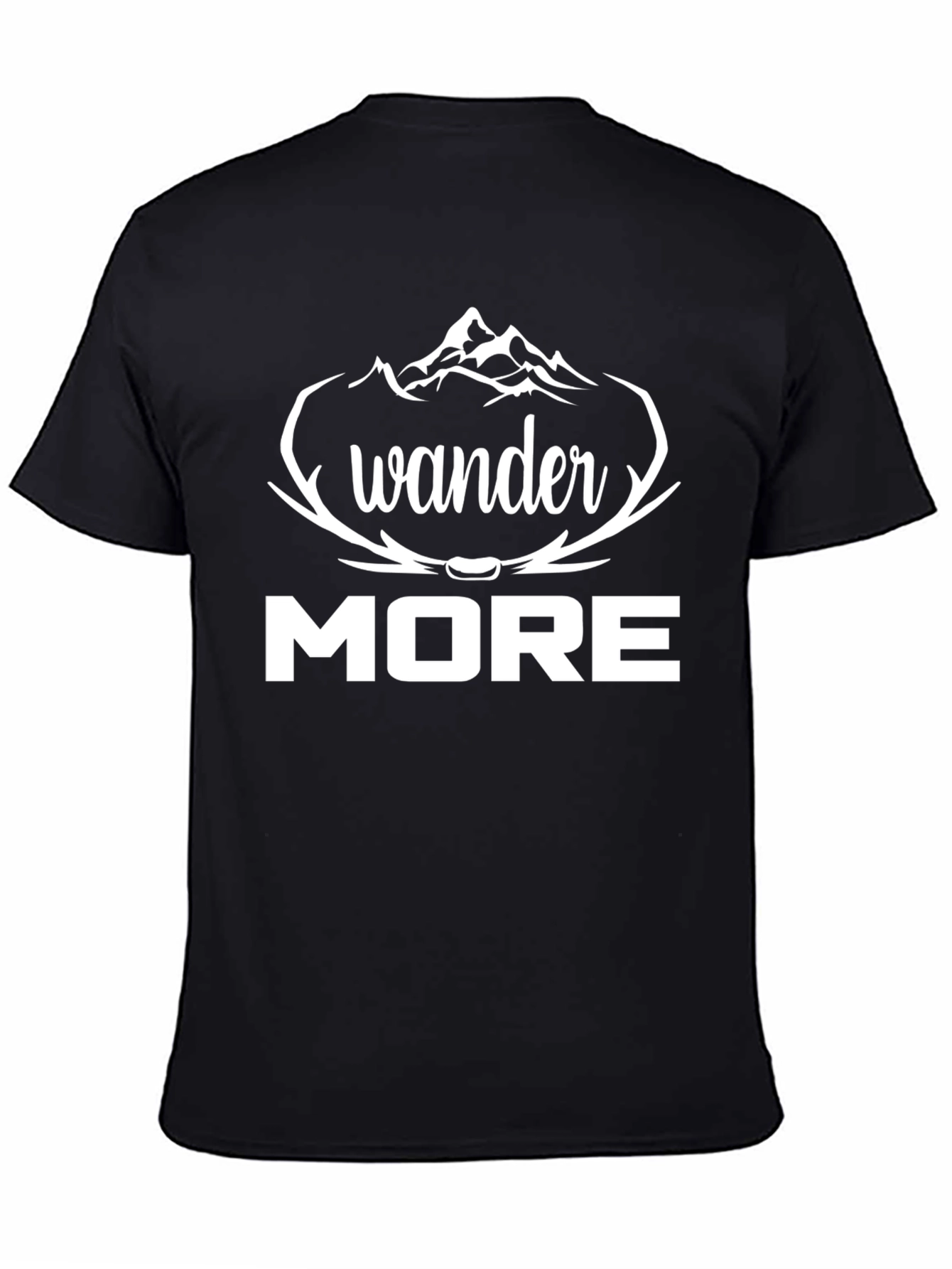 Wander More Graphic Tee - Black Cotton T-Shirt