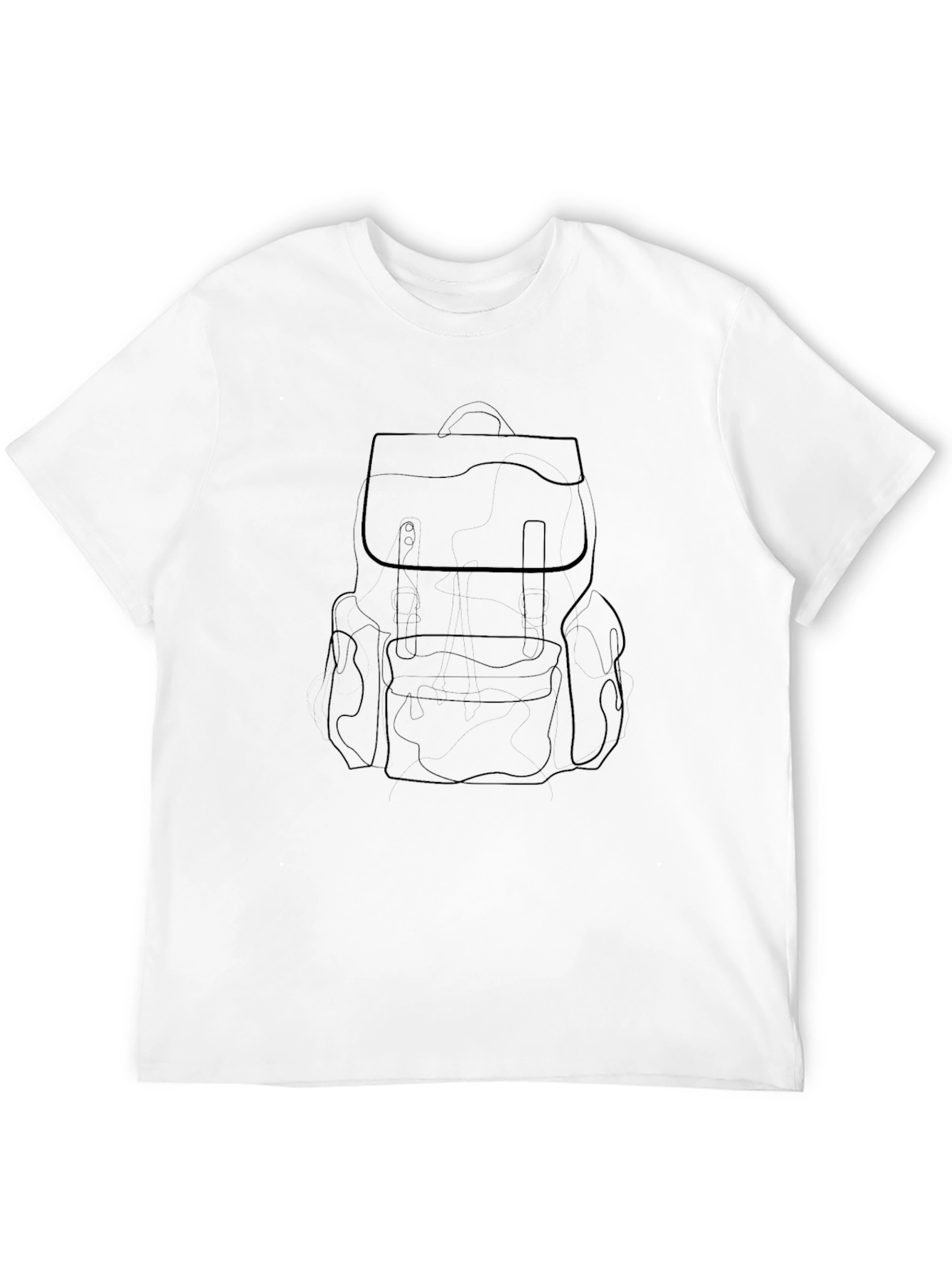 Black Backpack Graphic Tee - Minimalist Style