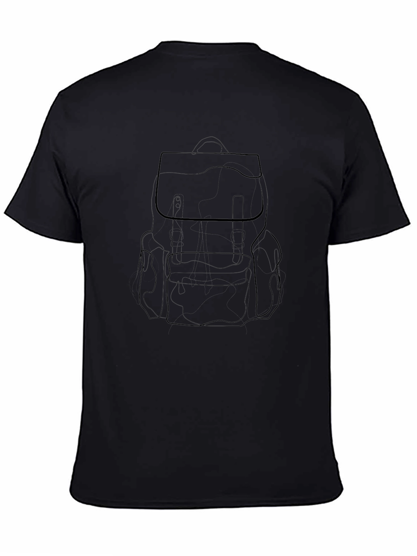 Black Backpack Graphic Tee - Minimalist Style