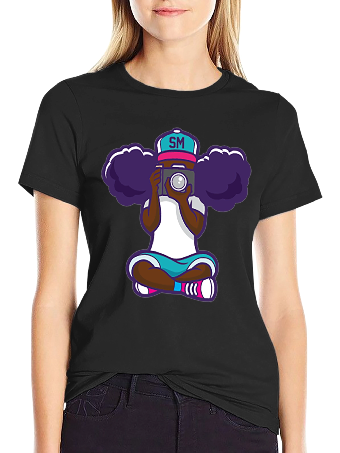 Cartoon Photographer Graphic T-Shirt