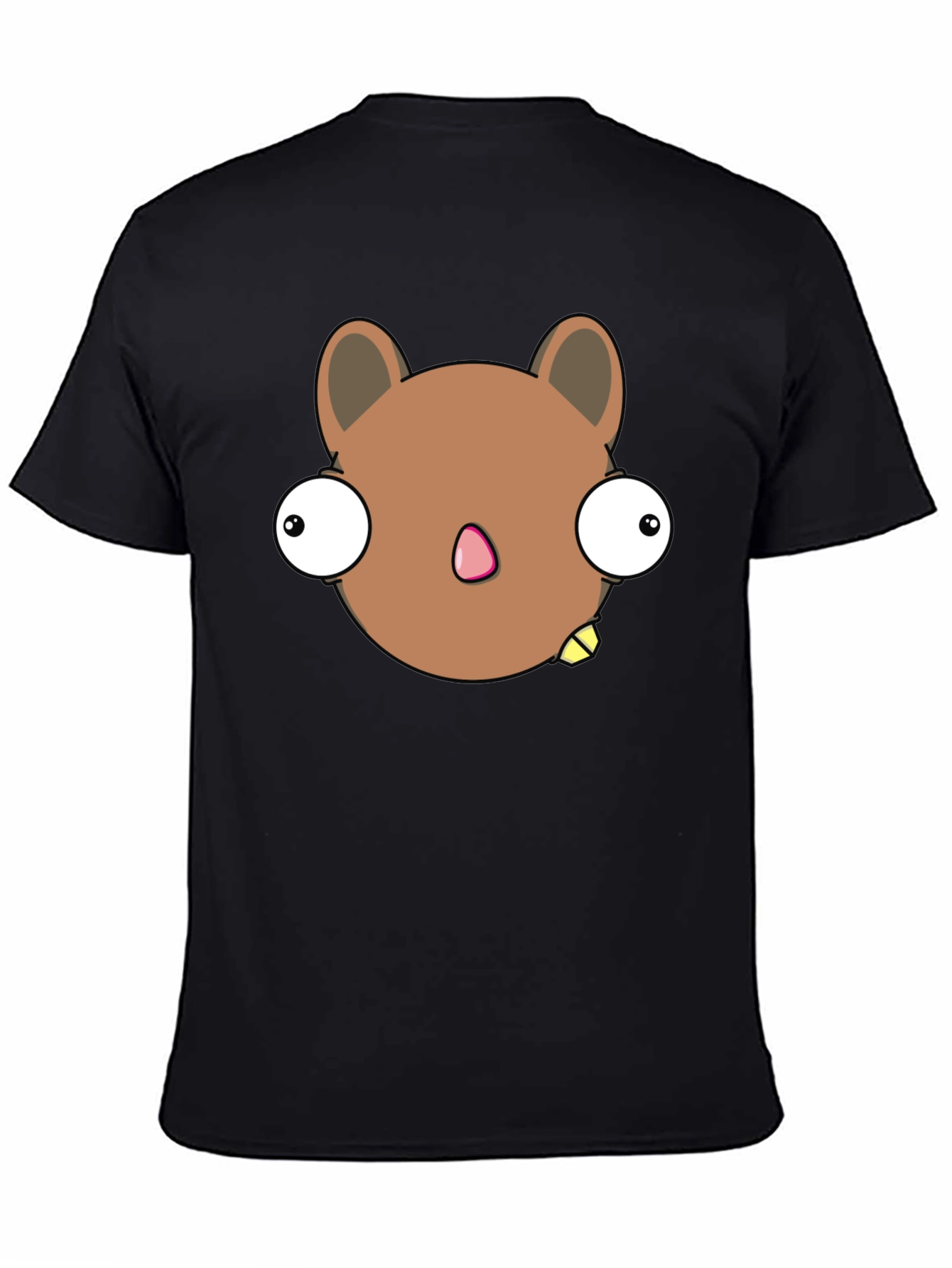 Funny Cartoon Character Graphic Black T-Shirt