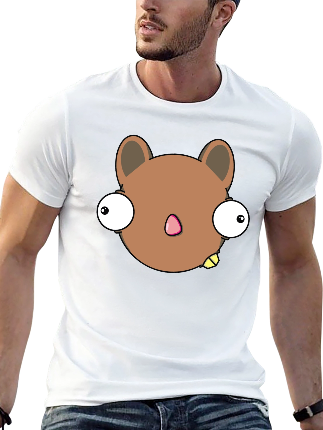 Funny Cartoon Character Graphic Black T-Shirt
