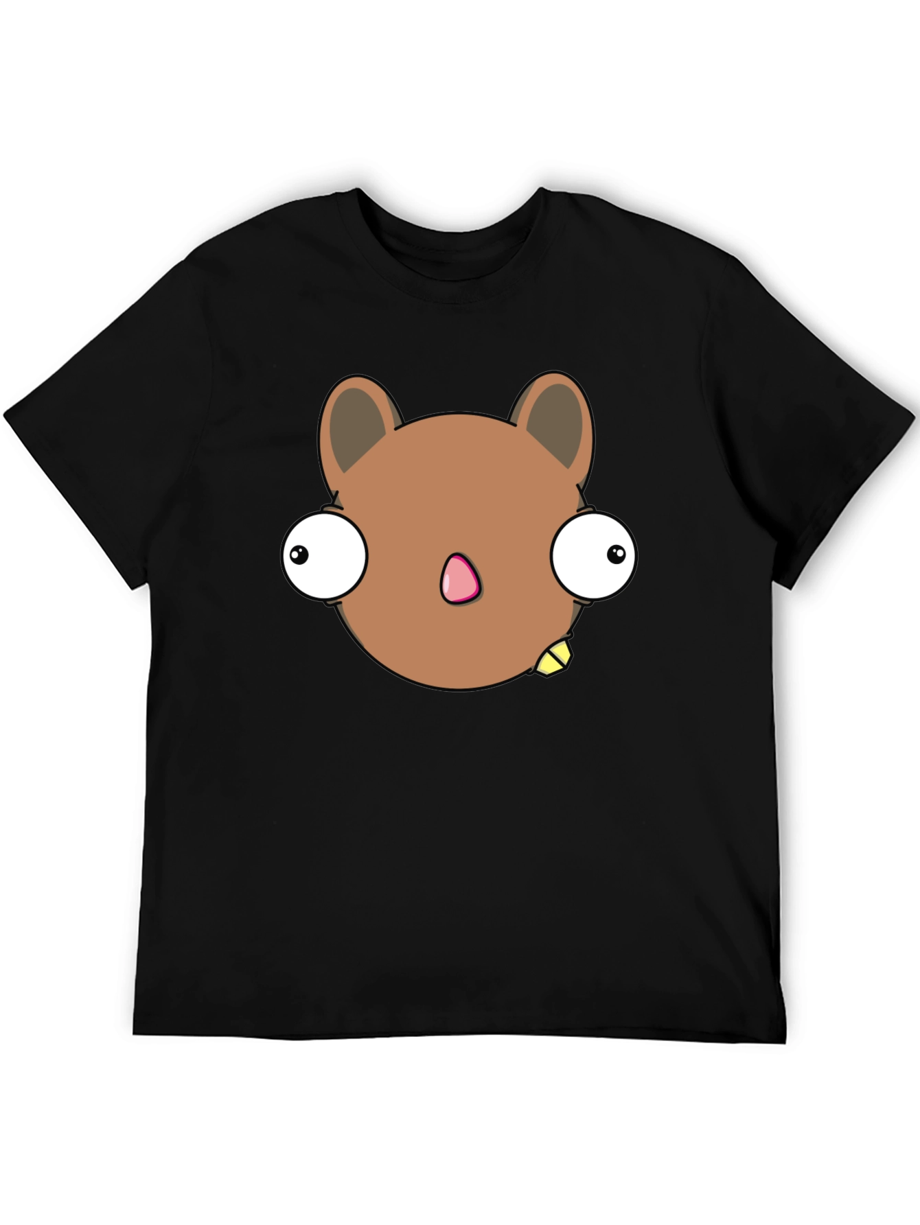 Funny Cartoon Character Graphic Black T-Shirt