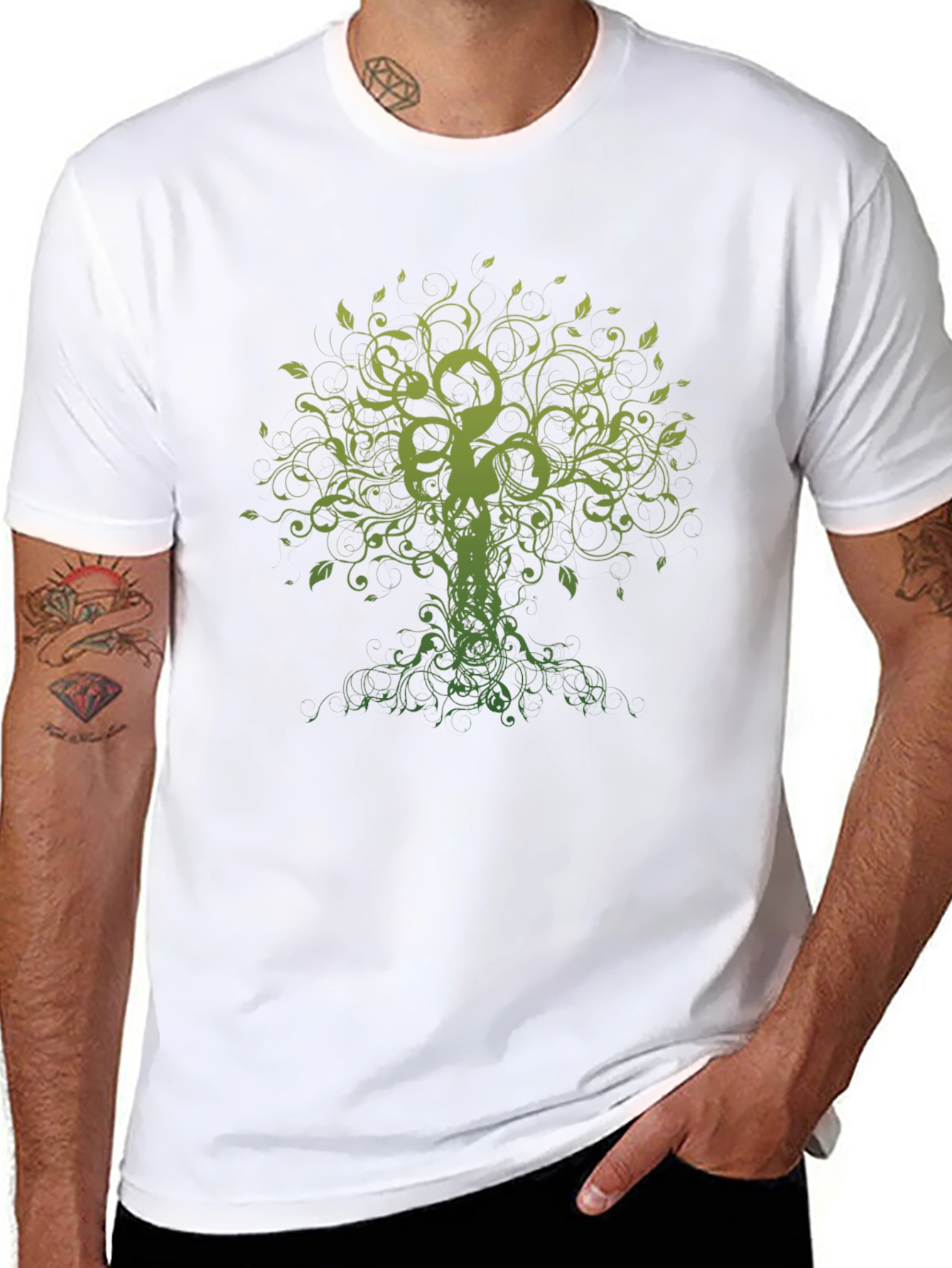 Unique Tree of Life Graphic Tee - Black
