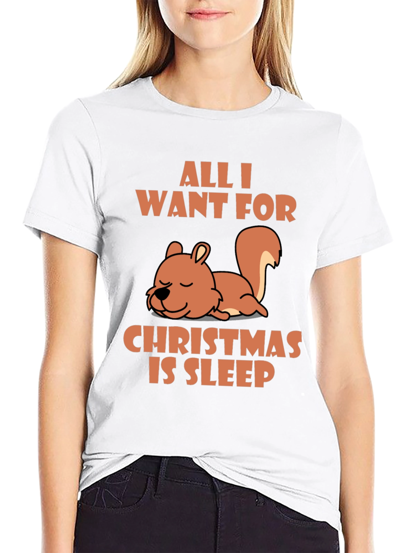 Sleepy Squirrel Christmas T-Shirt