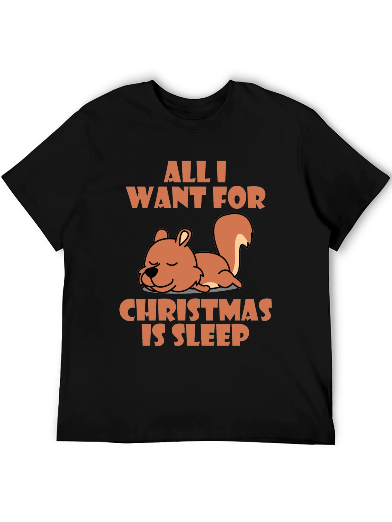 Sleepy Squirrel Christmas T-Shirt