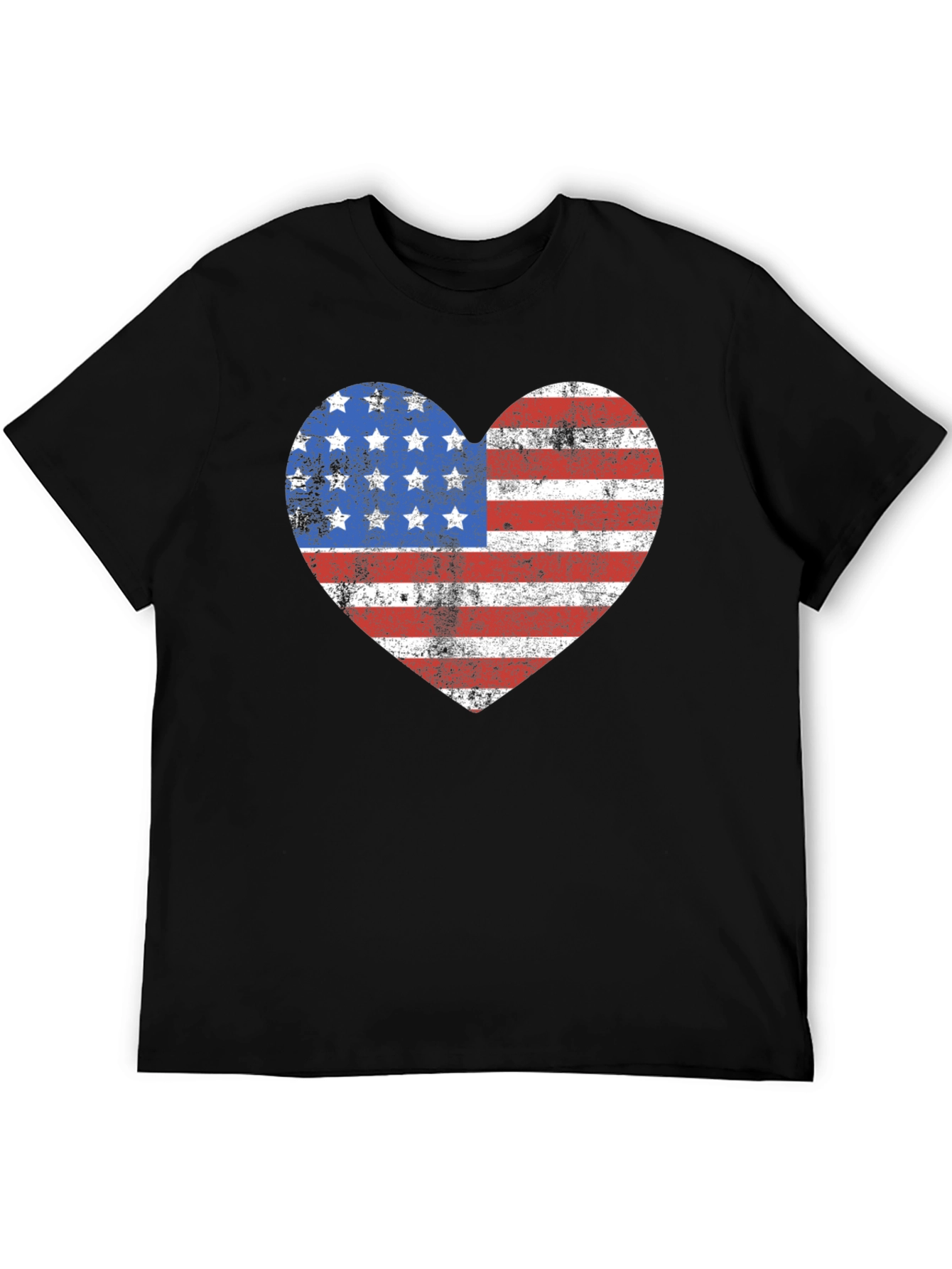 American Flag Heart Graphic T-Shirt