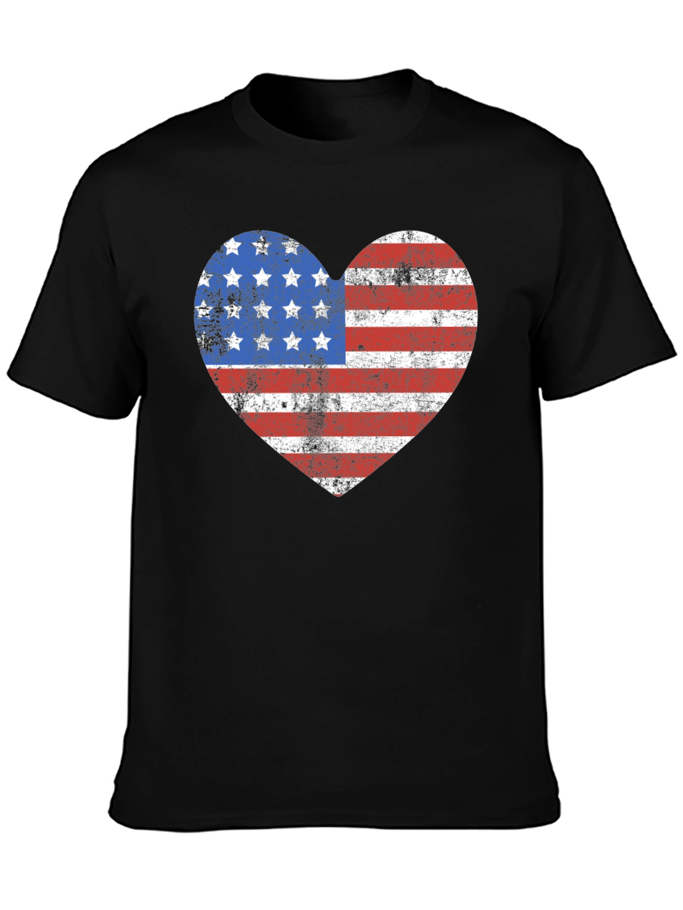 American Flag Heart Graphic T-Shirt