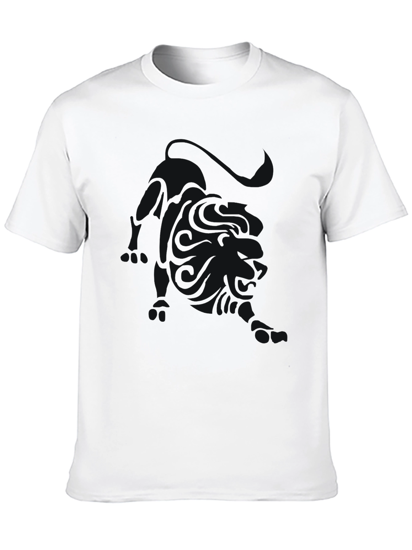 Mens Solid Black Crew Neck Short Sleeve T-Shirt