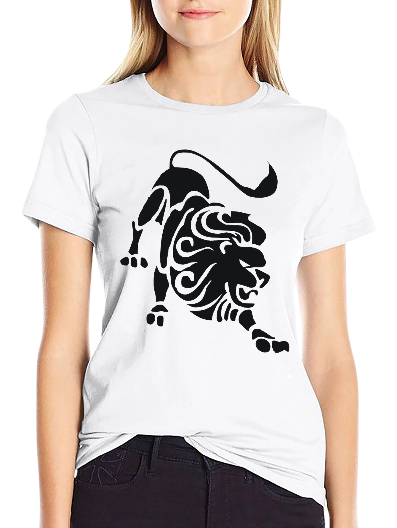 Mens Solid Black Crew Neck Short Sleeve T-Shirt