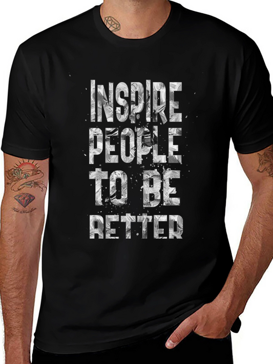 Inspire People Graphic Tee - Motivational Black T-Shirt