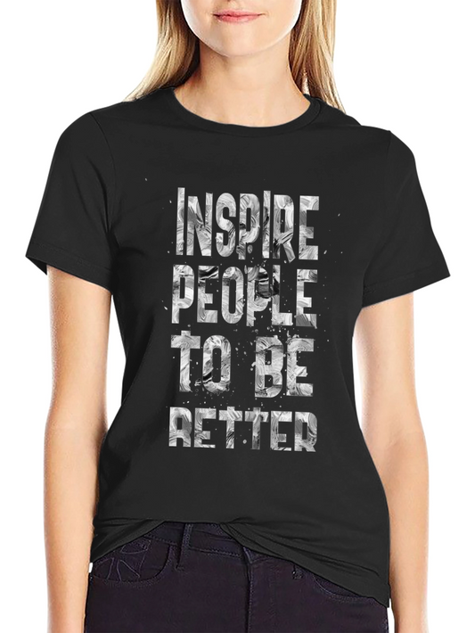 Inspire People Graphic Tee - Motivational Black T-Shirt