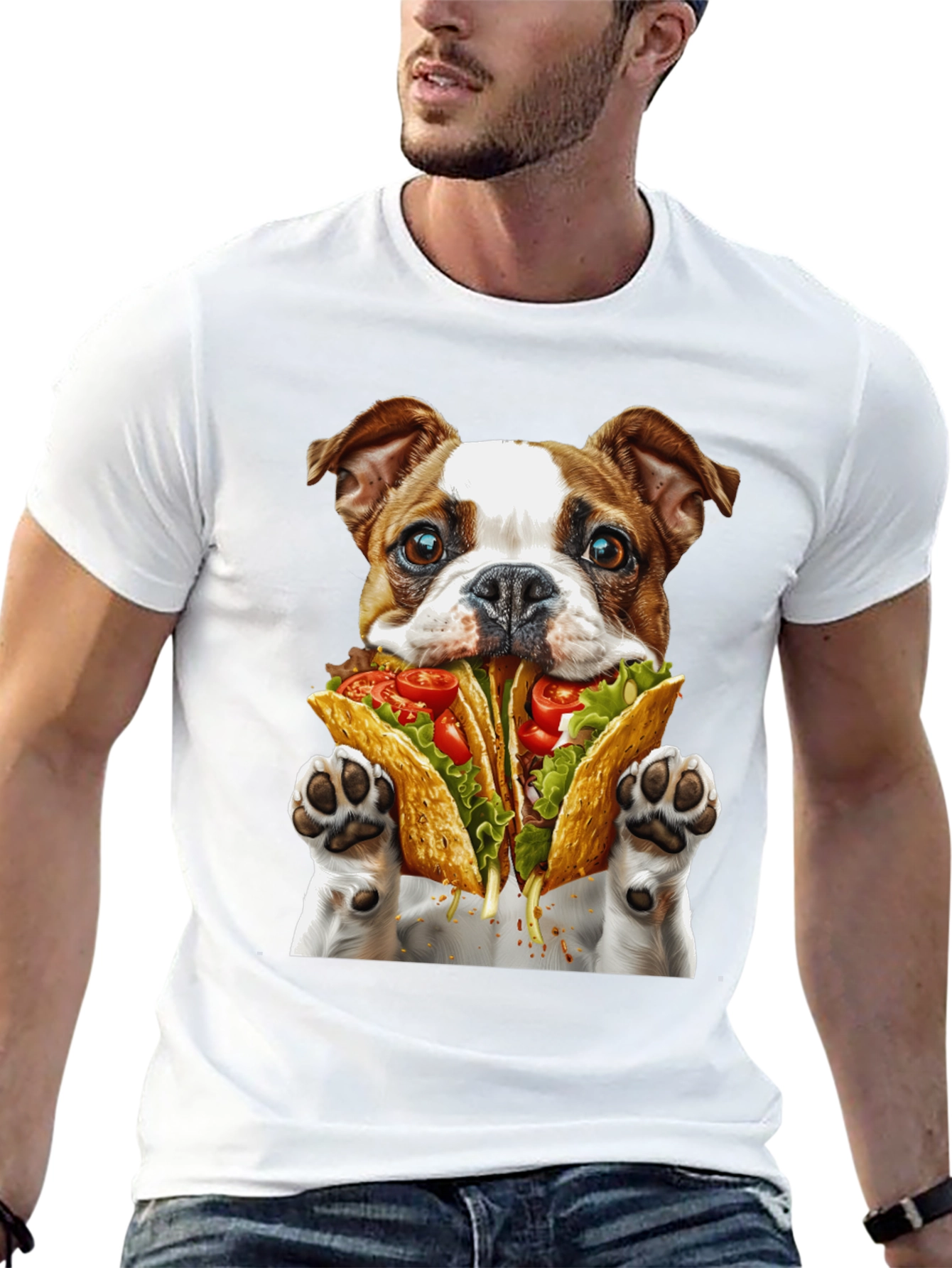 Taco Dog Graphic T-Shirt - Novelty Foodie Tee